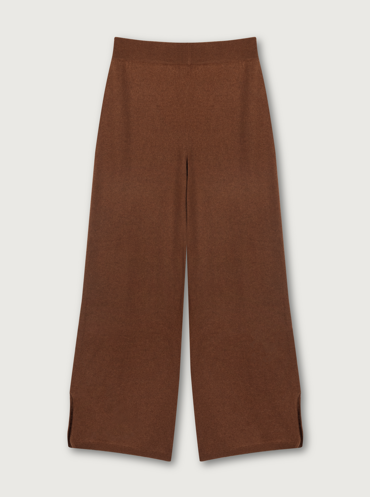 flare wool trousers in camel