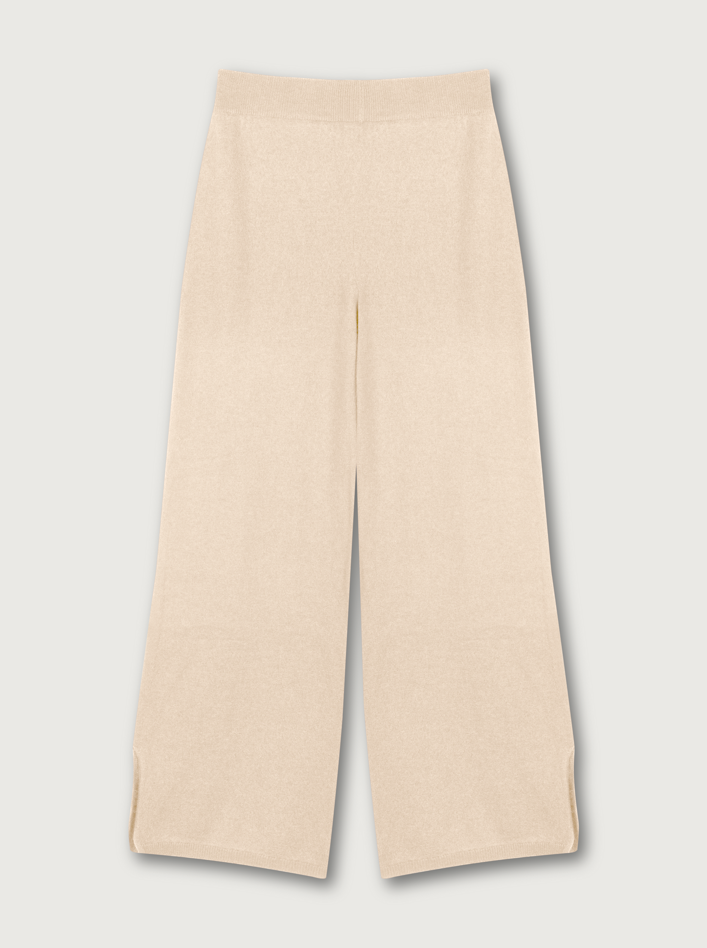flare wool trousers in beige