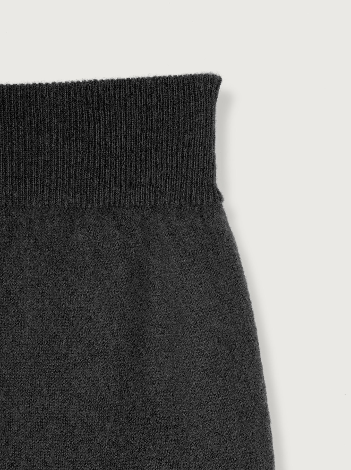 flare wool trousers in dark gray
