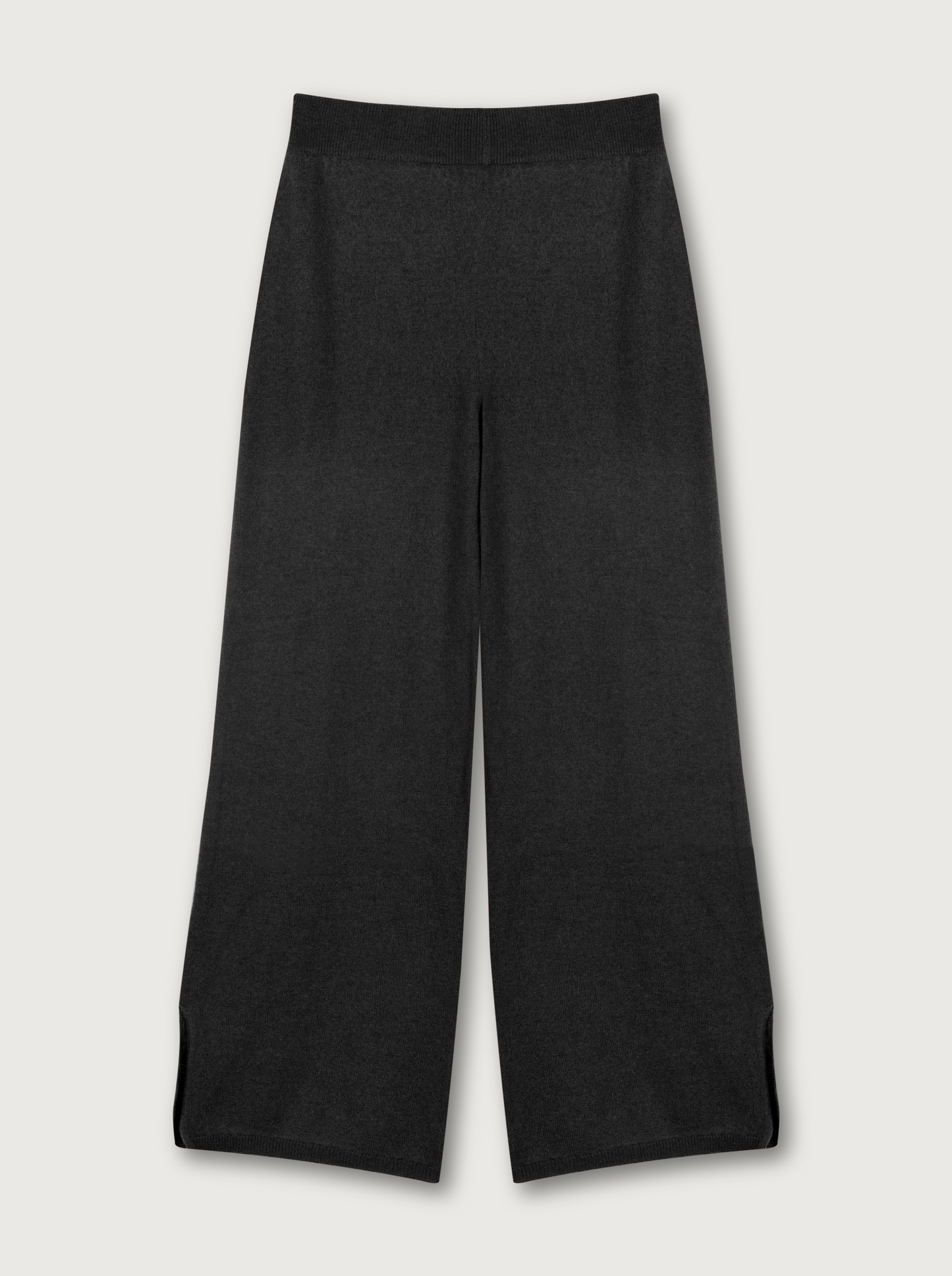 flare wool trousers in dark gray