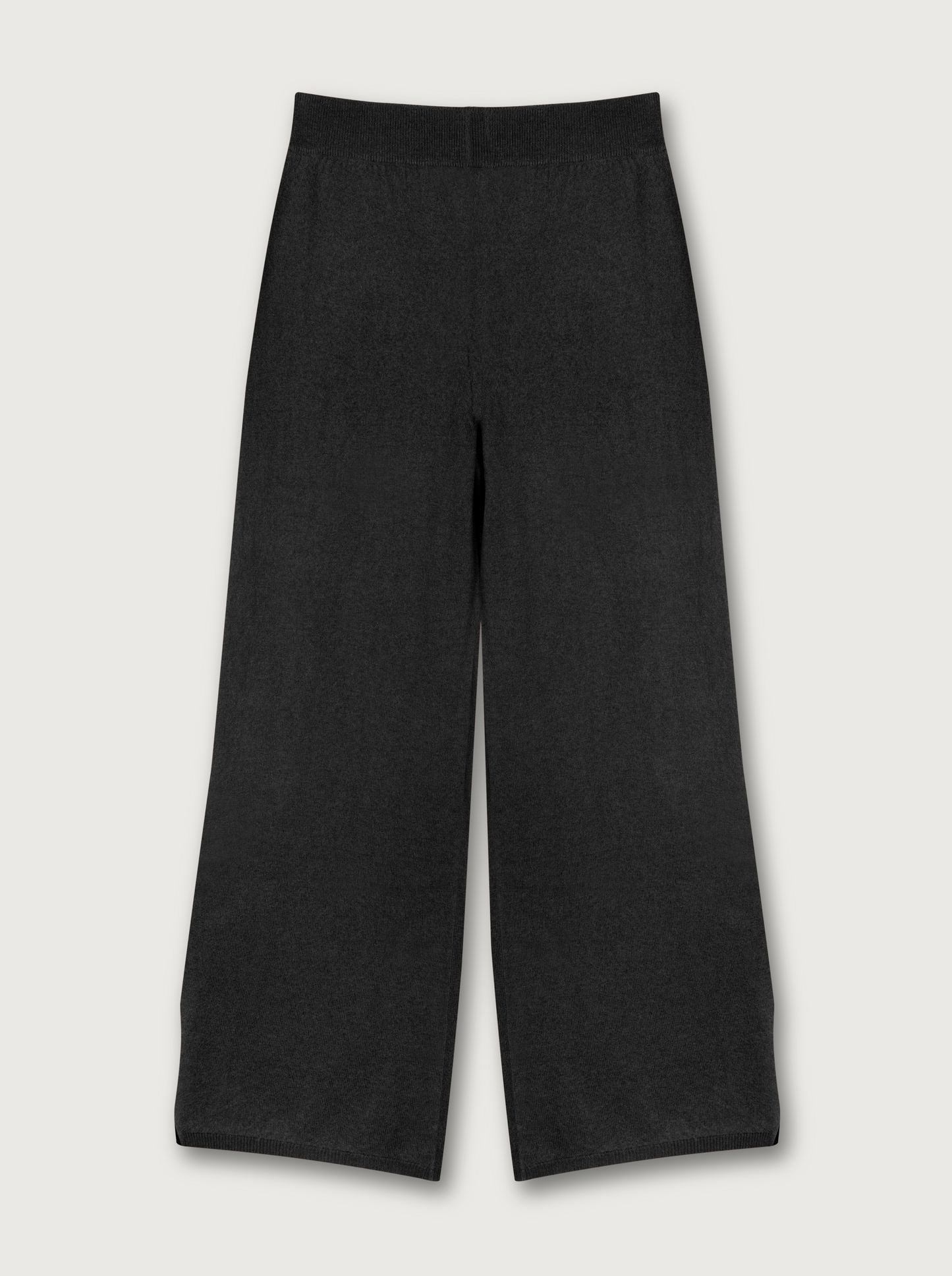 flare wool trousers in dark gray