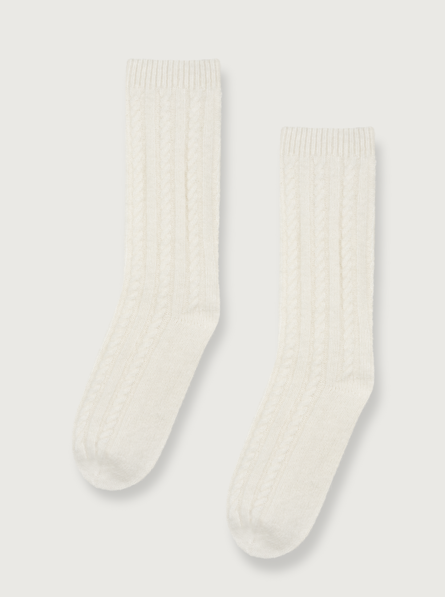 wool and cashmere socks in pearl