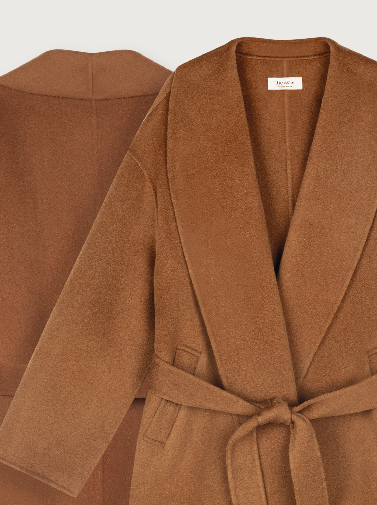 oversize wool robe coat in toffee