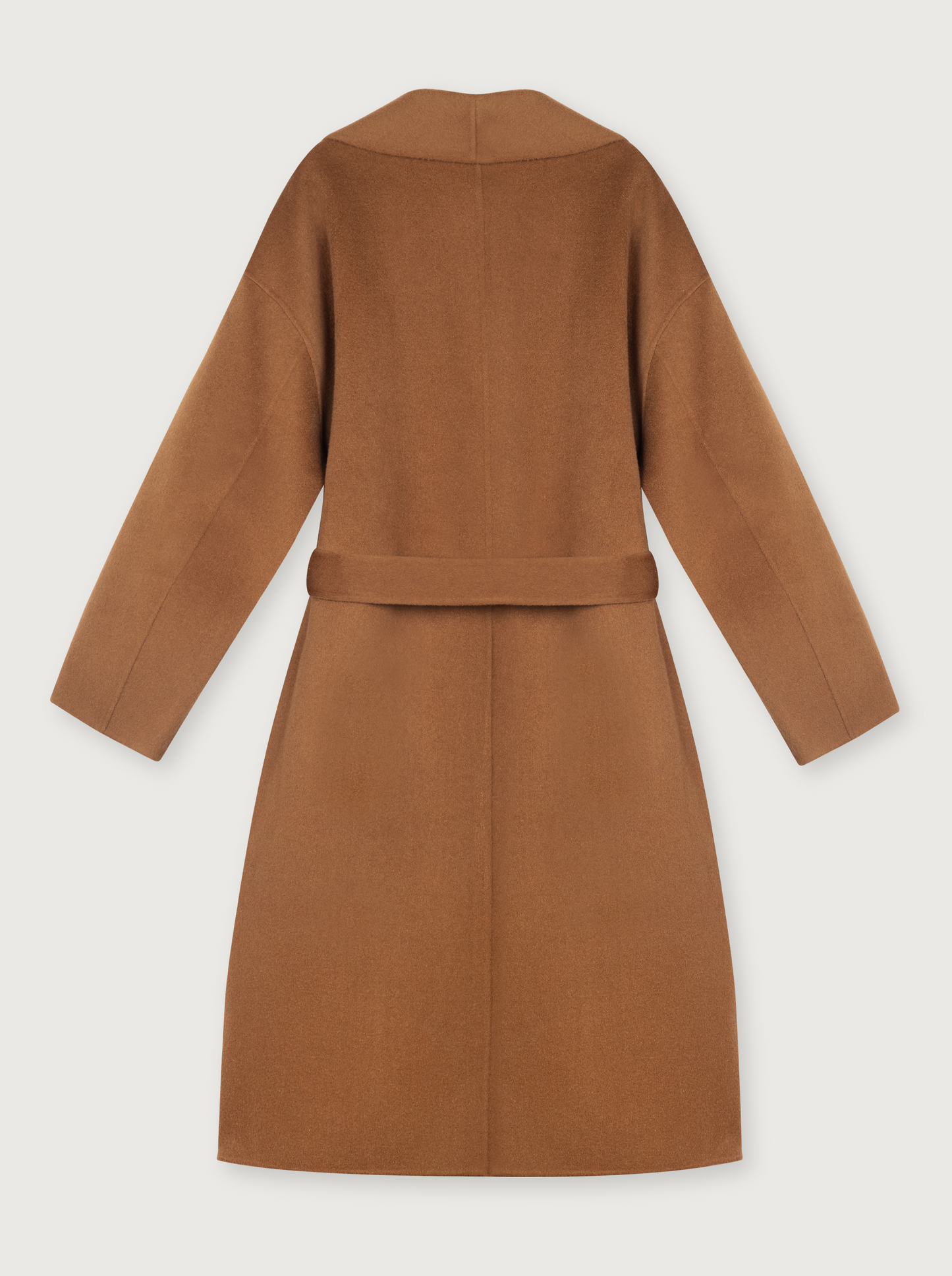 oversize wool robe coat in toffee