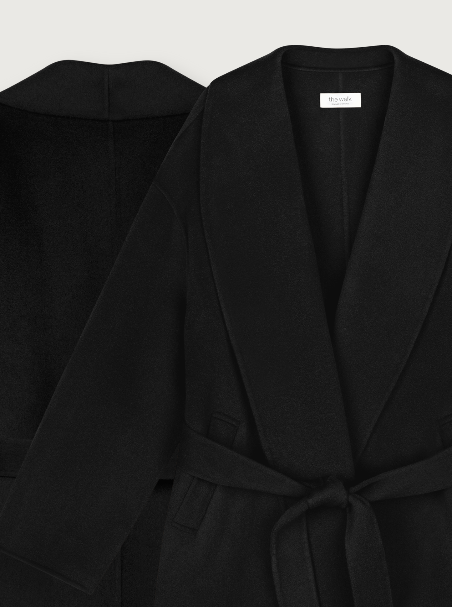 oversize wool robe coat in navy blue