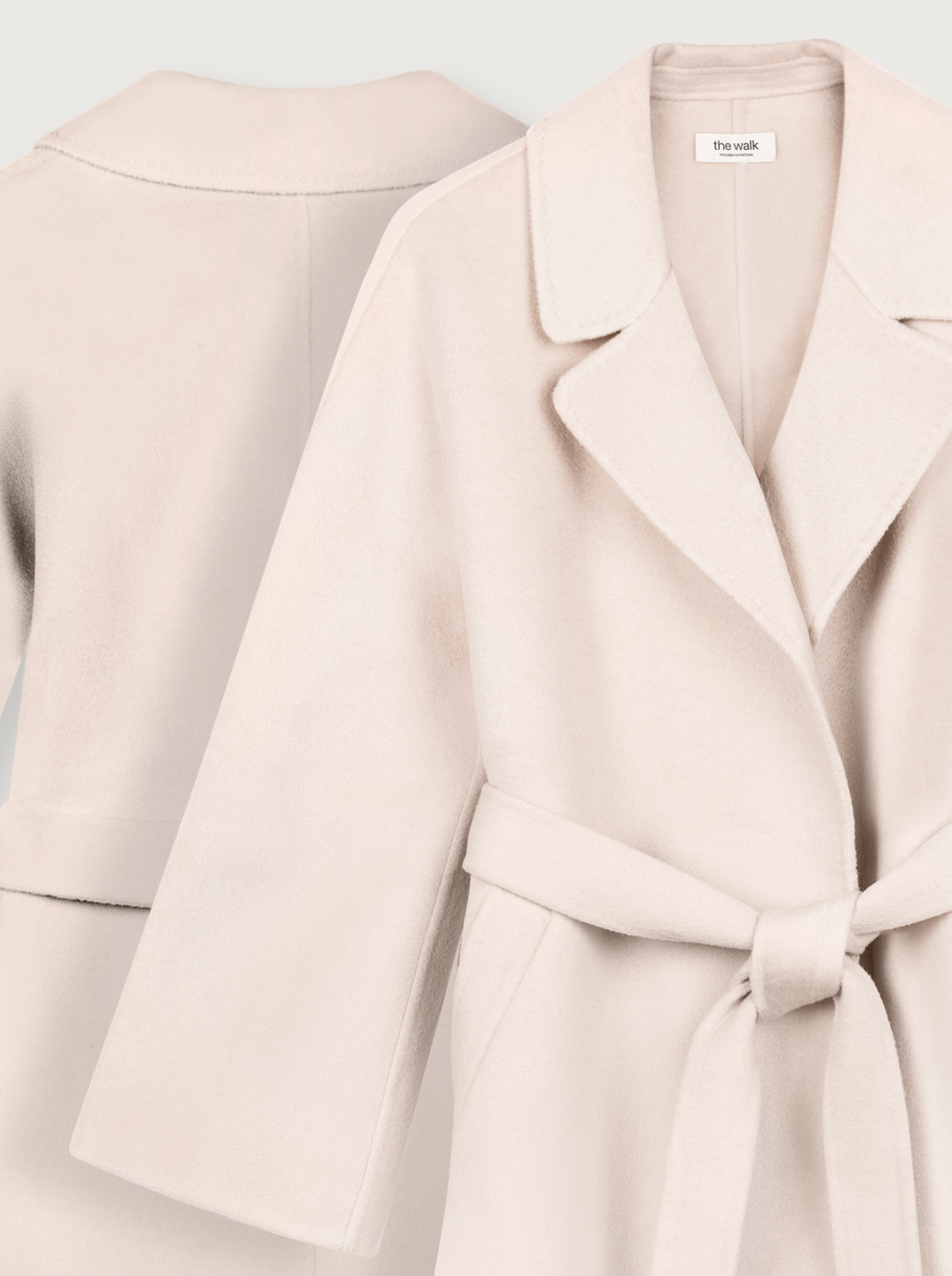 classic wool coat in pearl