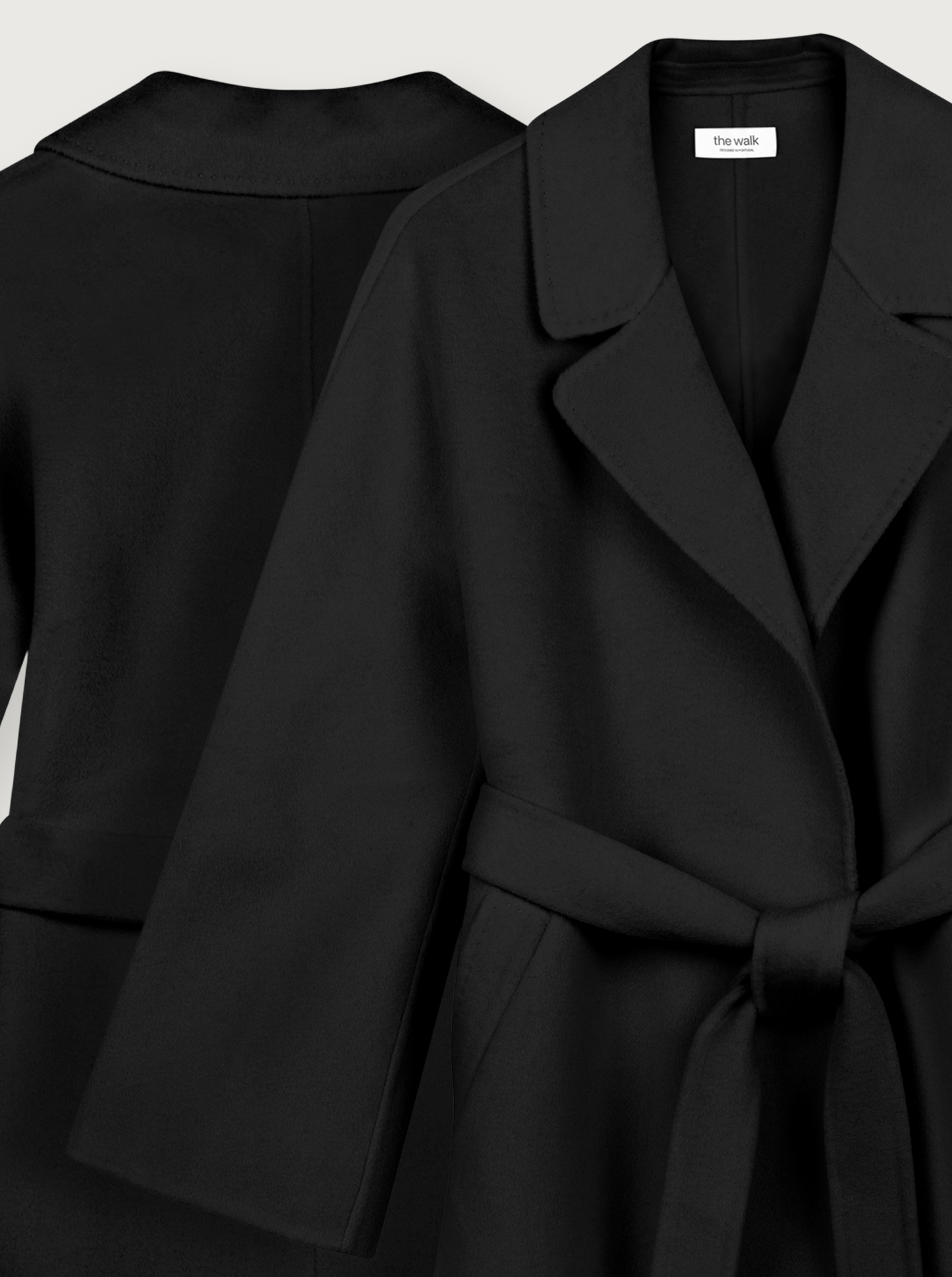 classic wool coat in black