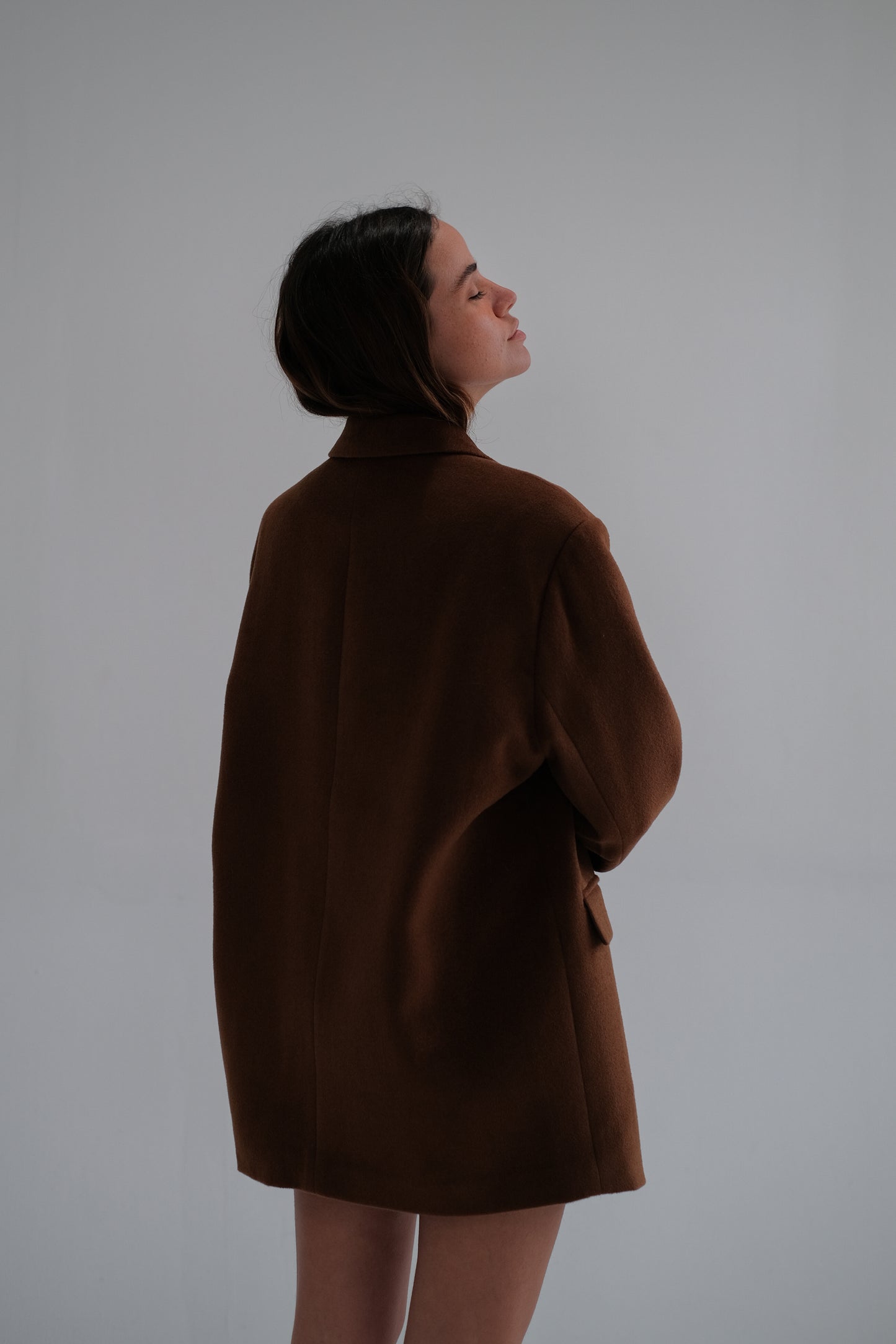 oversize wool blazer in camel