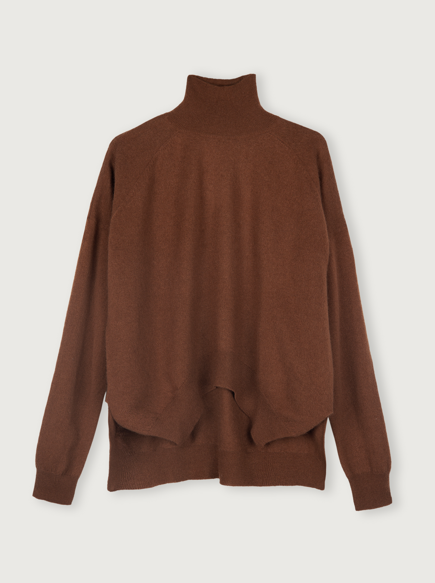 high neck wool sweater in camel