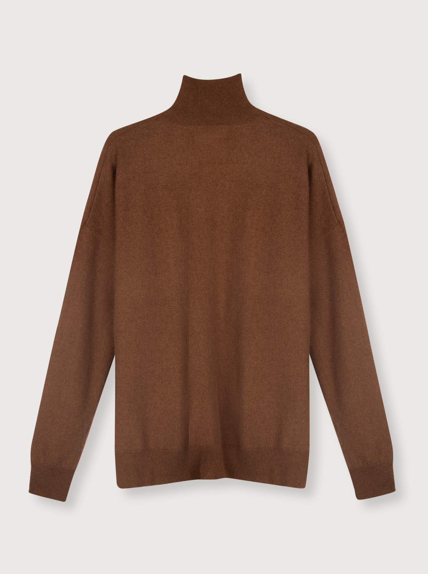 high neck wool sweater in camel