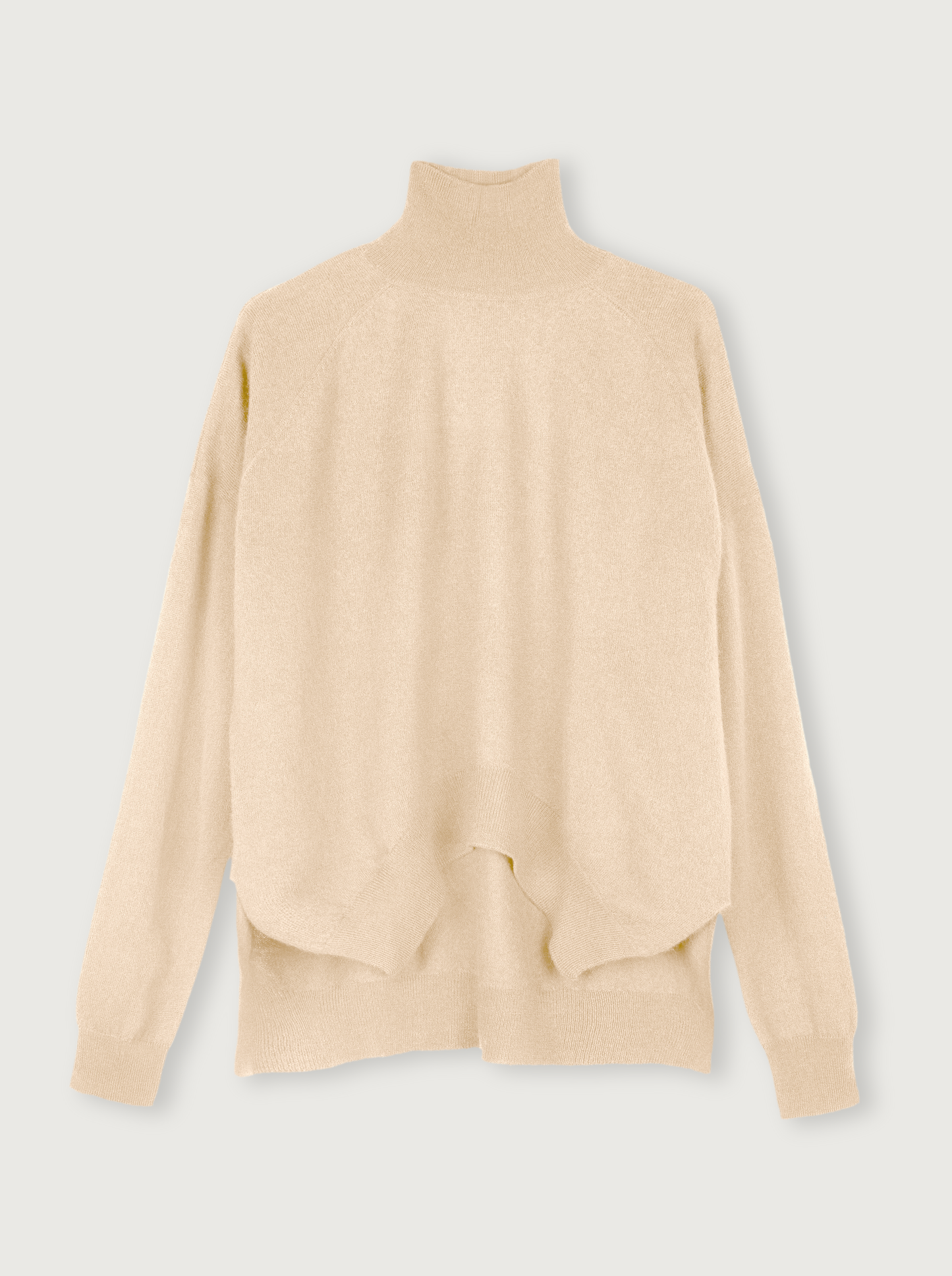high neck wool sweater in beige