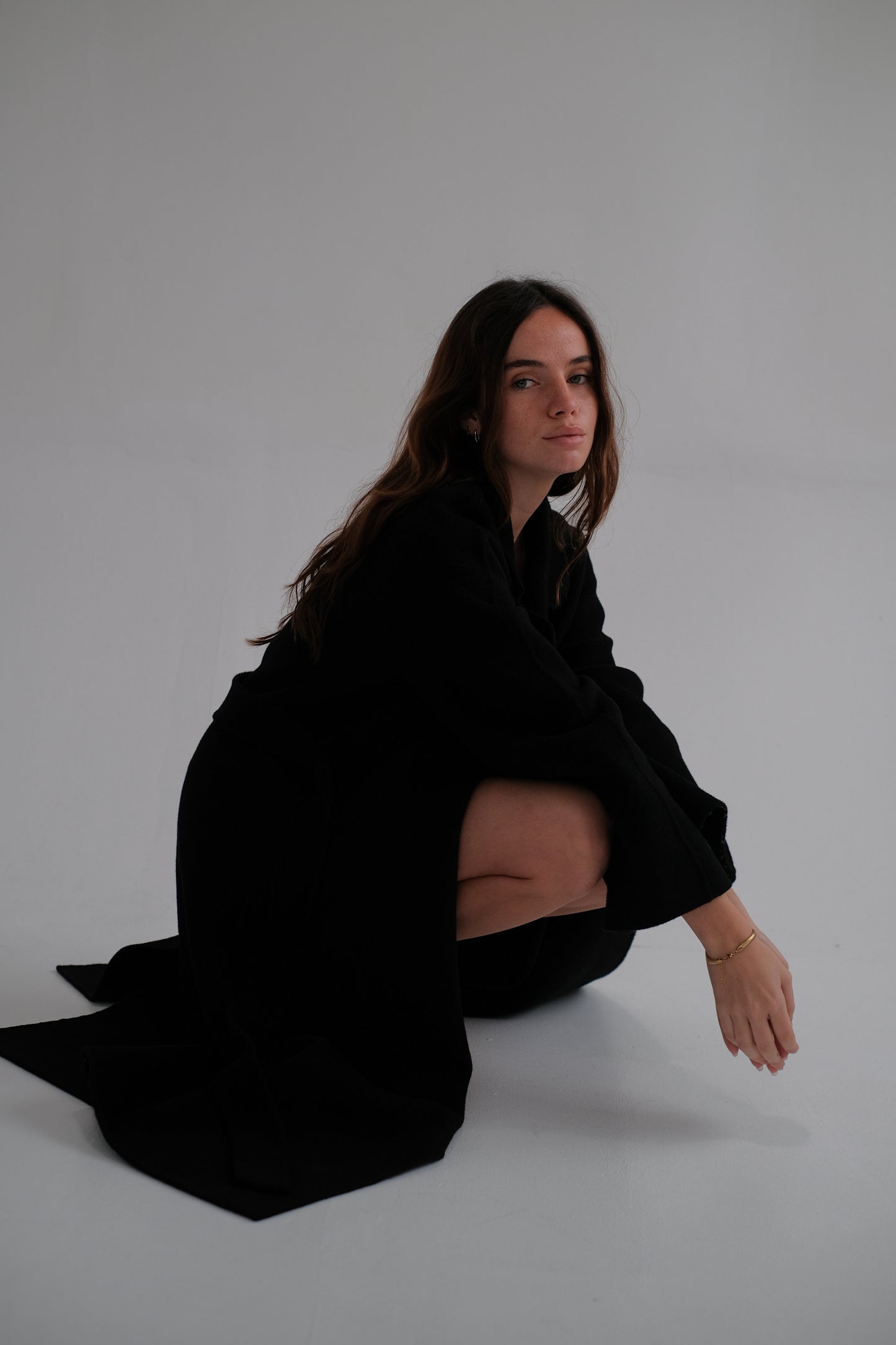 classic wool coat in black