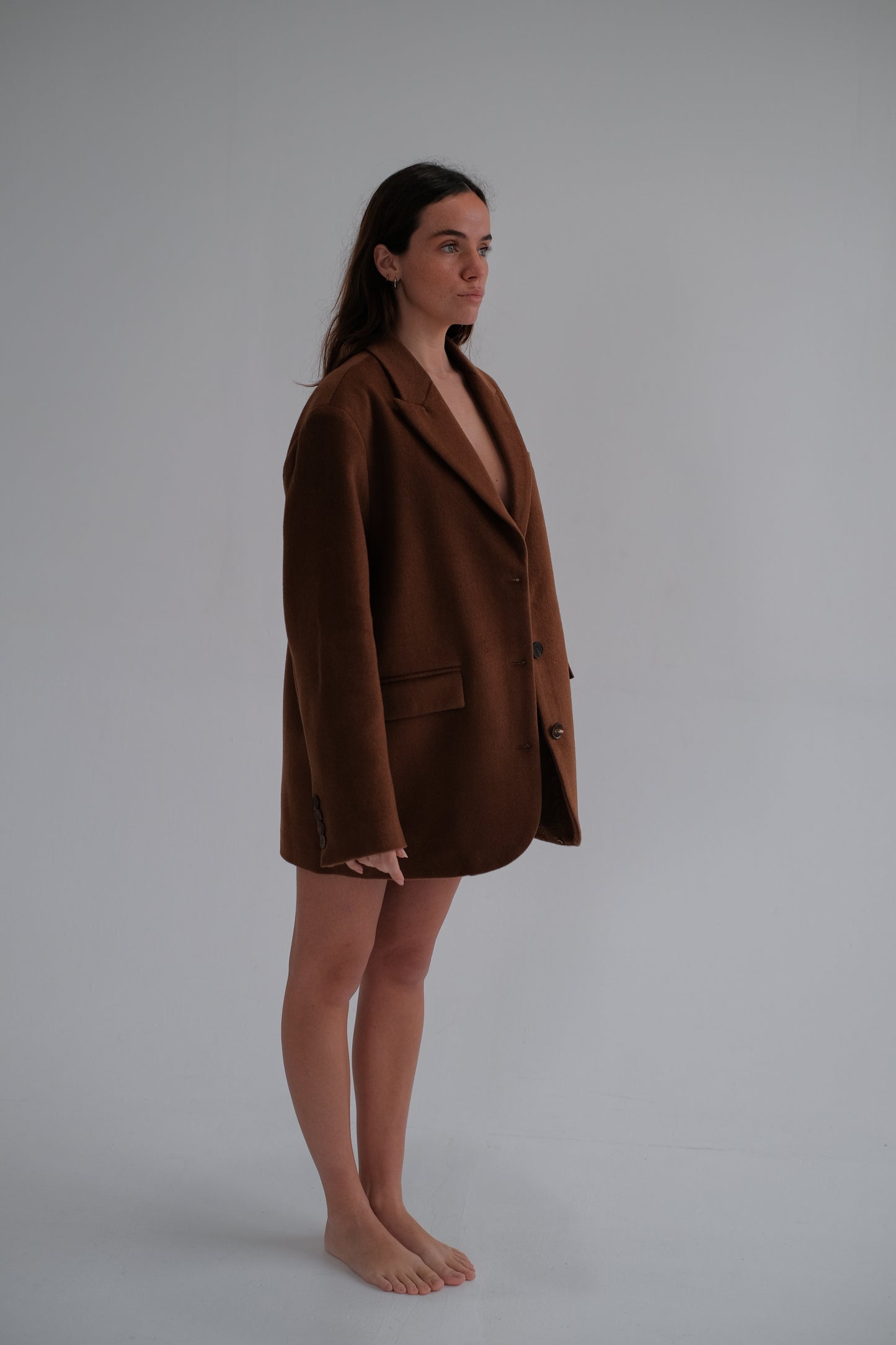 oversize wool blazer in camel