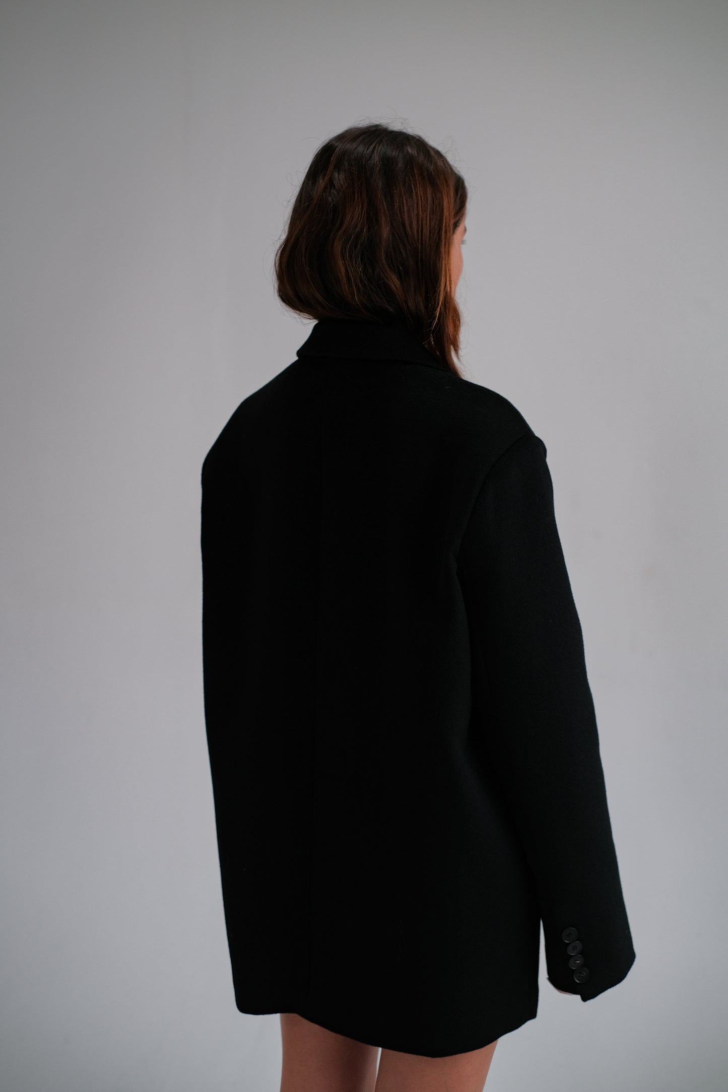 oversize wool blazer in black