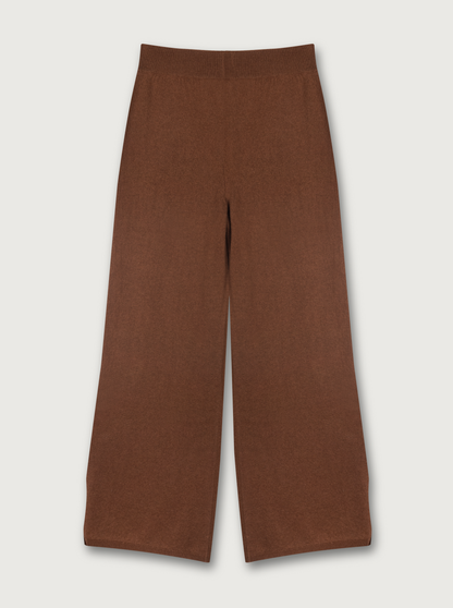 flare wool trousers in camel