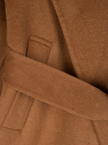 oversize wool robe coat in toffee