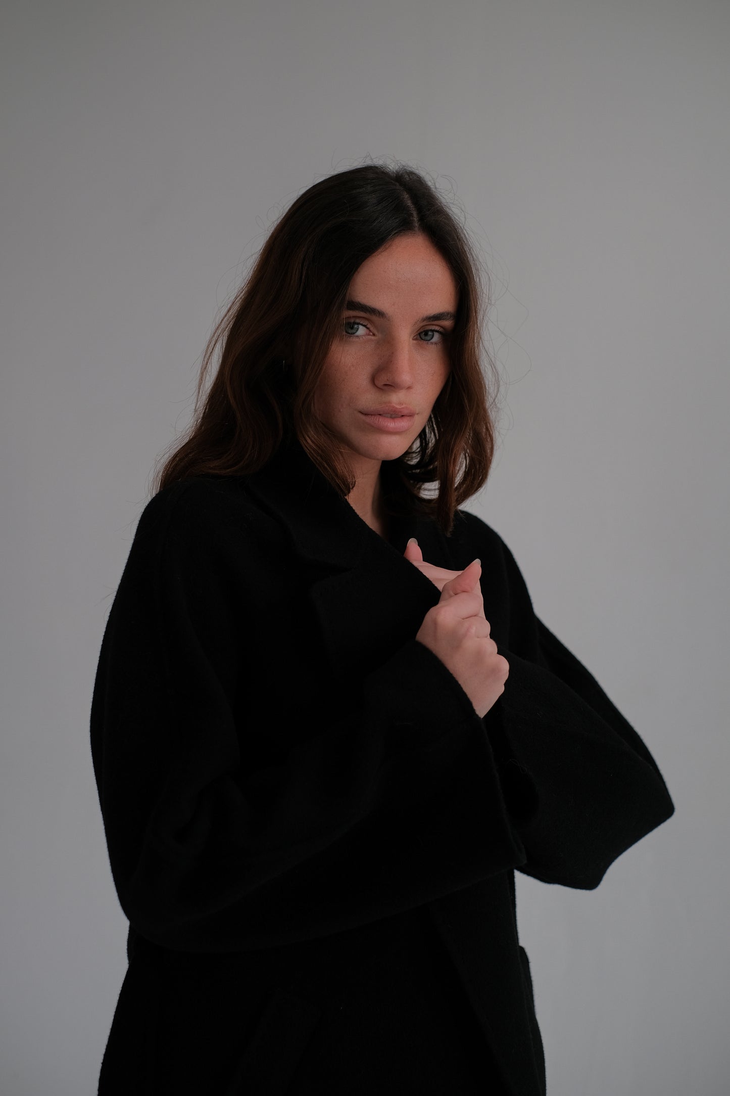 classic wool coat in black