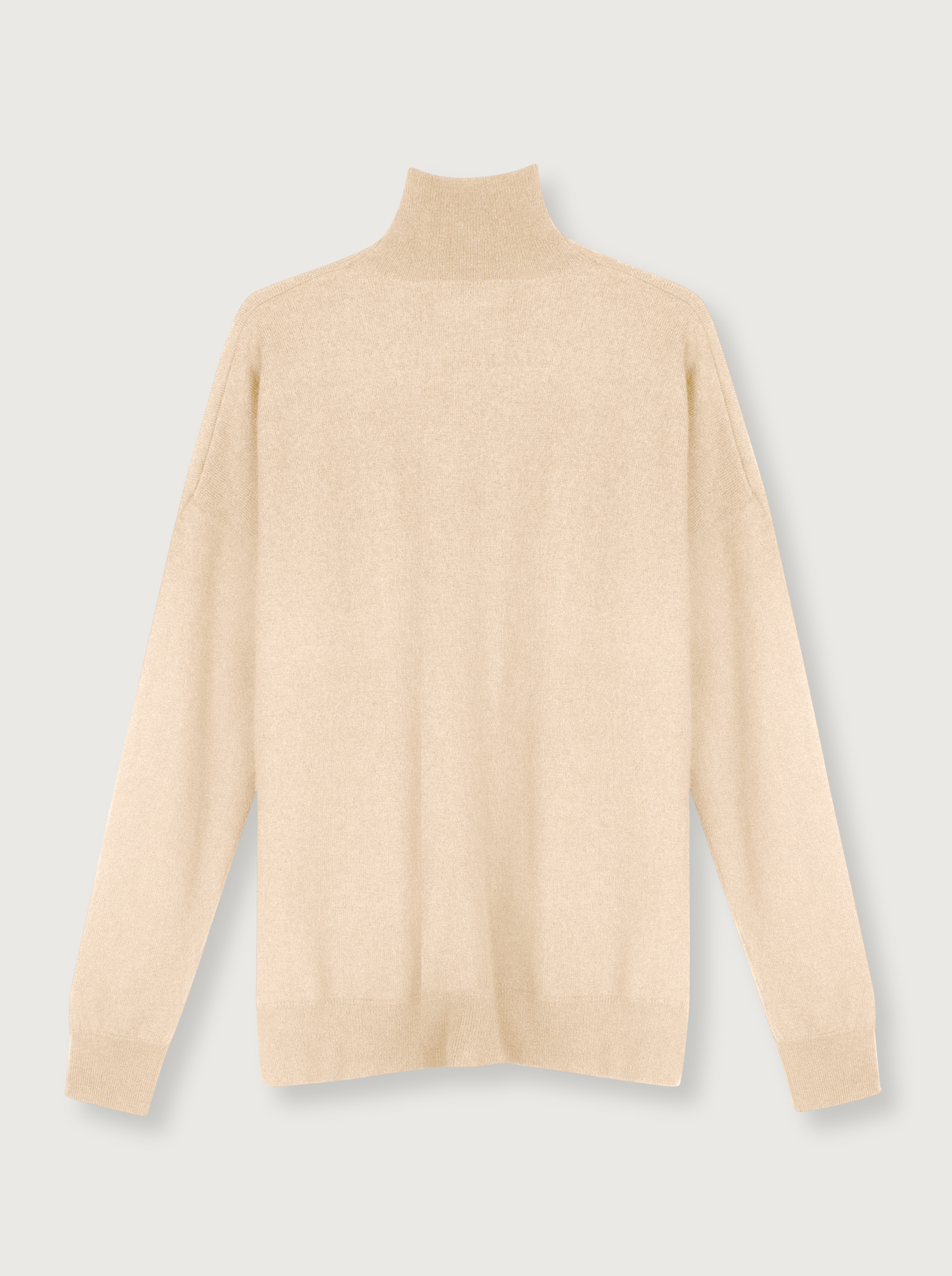high neck wool sweater in beige