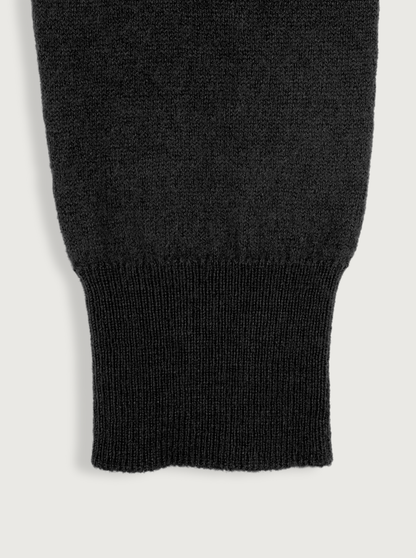 high neck wool sweater in dark gray