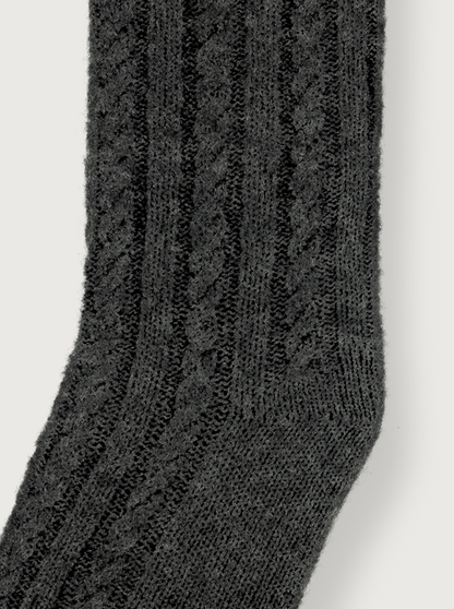 chaussettes en laine et cachemire gris foncé