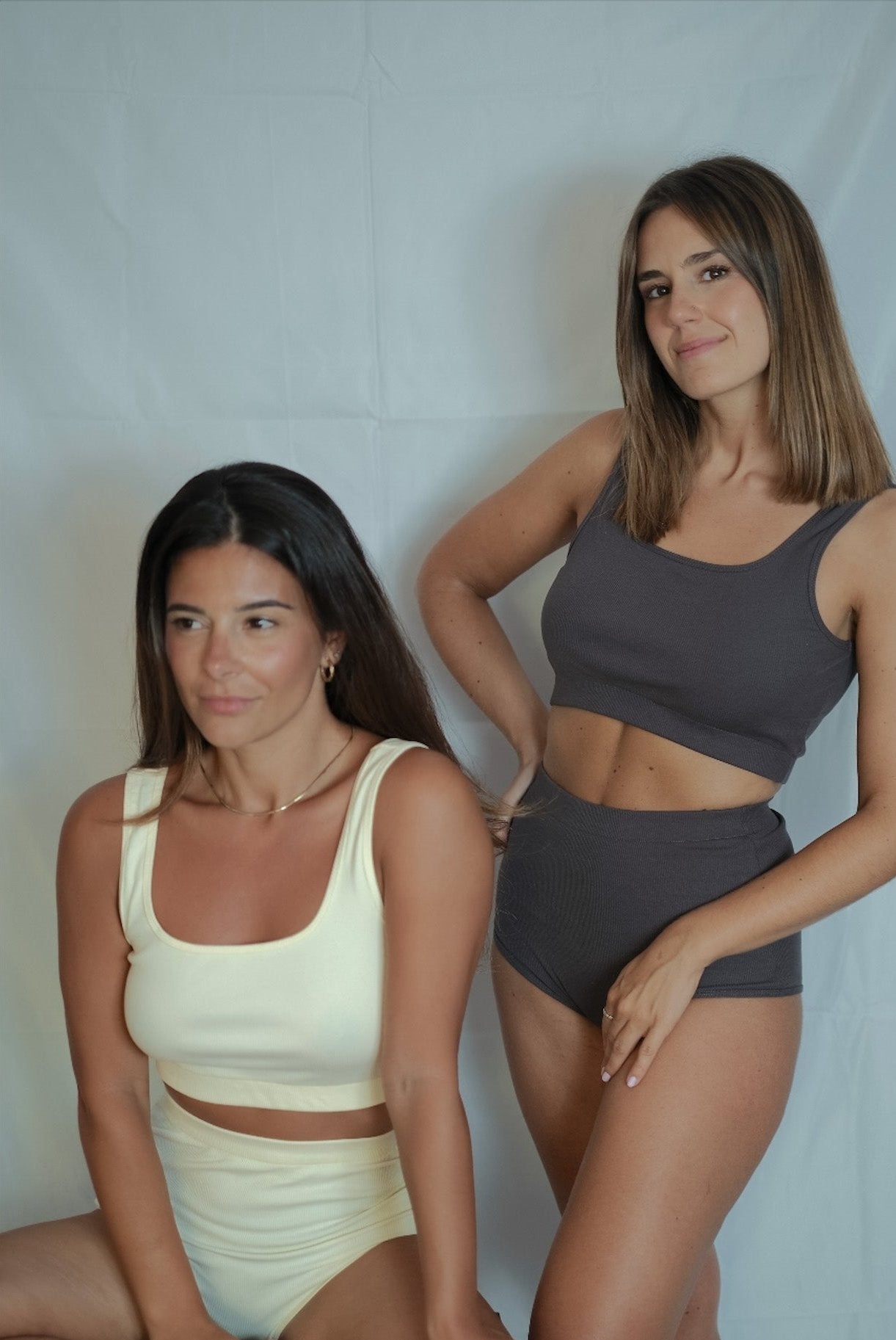 organic cotton rib set in eggshell