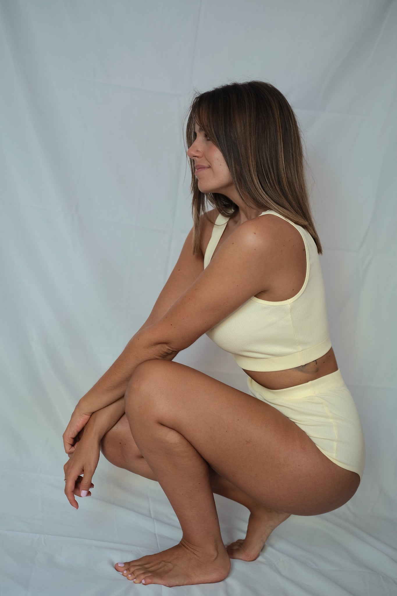 organic cotton rib set in eggshell